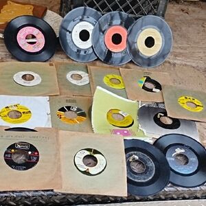 Vintage 45 RPM Vinyl Record Lot - Multicolor Labels
